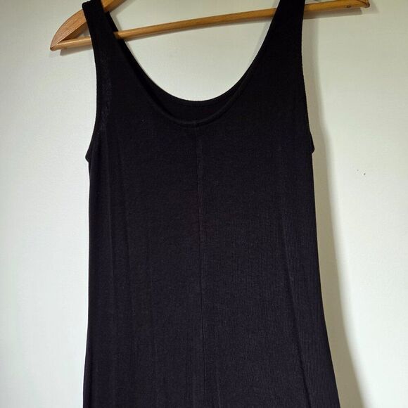 EUC OLD NAVY RIBBED SCOOP NECK BODYCON BLACK MIDI TANK DRESS SIZE SMALL - Picture 7 of 13